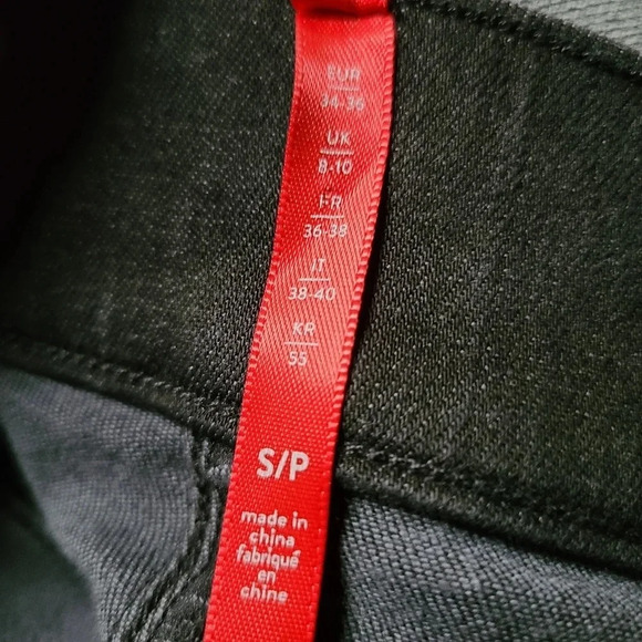 Spanx Black Distressed Denim Pull On Ankle Skinny Jeans S - Picture 8 of 10